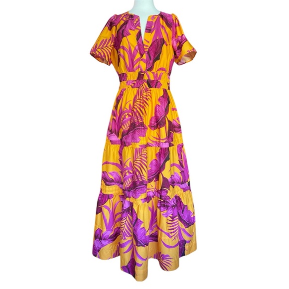 Anthropologie The Somerset Maxi Dress NWT Orange Papaya Tropical Size M 🩷🧡 - Picture 2 of 7